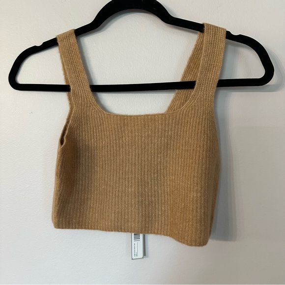 Everlane Women’s Camel Tan Wool Blend The Cozy Stretch Cropped Tank Sz S NWT - Picture 2 of 7